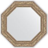 Зеркало Evoform Octagon 654x654 в багетной раме 85мм, виньетка античное серебро BY 3776