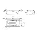 Стальная ванна 170x75см с ручками белая, antislip Roca Princess 220270001