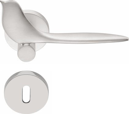Ручка дверная Colombo Twitty, d50, с накладкой классик, хром матовый TK11R cromat