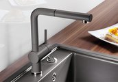 Смеситель кухонный Blanco Linus-S с выдвижным изливом, керамика, серый алюминий 516709