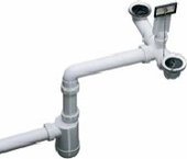 Отводная арматура двойная 1 1/2" с переливом и сифоном Blanco 137980