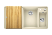Кухонная мойка Blanco Axia III 6S-F, клапан-автомат, разделочный столик из ясеня, чаша справа, жасмин 523487