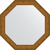 Зеркало Evoform Octagon 550x550 в багетной раме 56мм, виньетка состаренное золото BY 3965