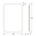 Зеркало с матированием и LED-подсветкой Defesto, 17W, 40x60см, без выключателя, тёплый белый свет DF 3812