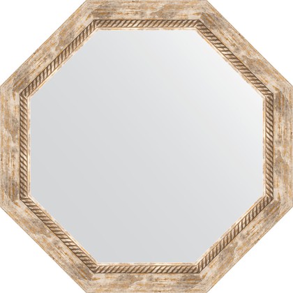Зеркало Evoform Octagon 680x680 в багетной раме 70мм, прованс с плетением BY 7319