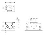 Унитаз подвесной Serel Smart 515x355, безободковый, сиденье микролифт Beta, белый SM46SL