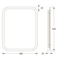 Зеркало с матированием и LED-подсветкой Defesto, 15W, 40x50см, без выключателя, тёплый белый свет DF 3811