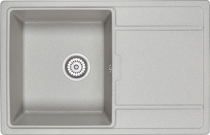 Кухонная мойка Granula 7804, 780x500, накладная, с крылом, кварц, Базальт 7804, БАЗАЛЬТ