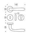 Ручка дверная Colombo Robot, d50, с накладкой классик, хром матовый CD41R cromat