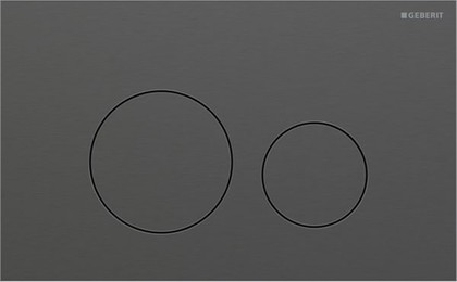 Клавиша для двойного смыва Geberit Sigma40, круглая, Чёрный хром / Матированный, с легкоочищаемой поверхностью 115.628.QD.1