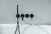 Смеситель для ванны Aquatek Европа встраиваемый на 4 отв., внешняя и скрытая часть, матовый чёрный AQ1344MB