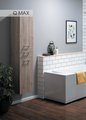 Шкаф-пенал для ванной Dreja, 1720x350, 2 дверки, 1 ящик, белый глянец 77.0303W