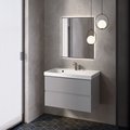 Тумба с умывальником AQUAme S1 80, подвесная, серый AQM900180GM+1017000800001