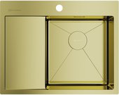 Кухонная мойка Omoikiri Akisame 65-LG-R с крылом, чаша справа, золото 4973084