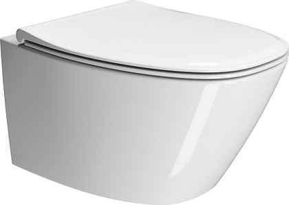 Унитаз подвесной GSI Modo+ 540x370, Swirlflush 2.0, с креплением, белый глянцевый 8415FR211