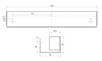 Душевая полка Bemeta Living, 400мм, нержавеющая сталь, чёрный матовый 101502390