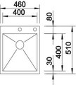 BLANCO ZEROX 400-IF/A Схема с размерами вид сверху