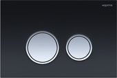 Кнопка управления Aquatek, клавиши круглые, закалённое стекло, ободок хром, чёрный KDI-0000029