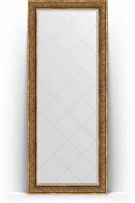 Зеркало Evoform Exclusive-G Floor 840x2040 пристенное напольное, с гравировкой, в багетной раме 101мм, вензель бронзовый BY 6331