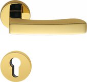 Ручка дверная Colombo Viola, с круглой розеткой d50, с накладкой для цилиндрового замка, золото глянцевое AR21RY oroplus