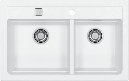Кухонная мойка Alveus Atrox 50, 790x500, двойная, врезная, белый 1131997