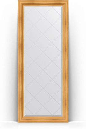 Зеркало Evoform Exclusive-G Floor 840x2040 пристенное напольное, с гравировкой, в багетной раме 99мм, травлёное золото BY 6327