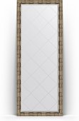 Зеркало Evoform Exclusive-G Floor 780x1980 пристенное напольное, с гравировкой, в багетной раме 73мм, серебряный бамбук BY 6307