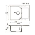 Кухонная мойка Omoikiri Yonaka 65-GR, с крылом, leningrad grey 4993346