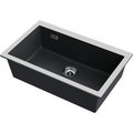 Кухонная мойка Omoikiri Omishima 76-U BL Matt Natceramic, подстольный монтаж, чёрный матовый 4997517