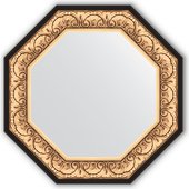 Зеркало Evoform Octagon 704x704 в багетной раме 106мм, барокко золото BY 3845