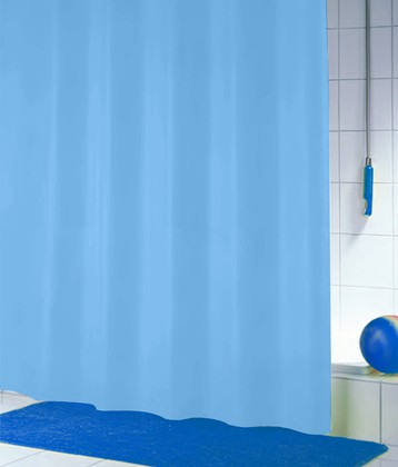 Штора для ванной Spirella Romana, 180x180см, полиэтилен, голубой 4005175
