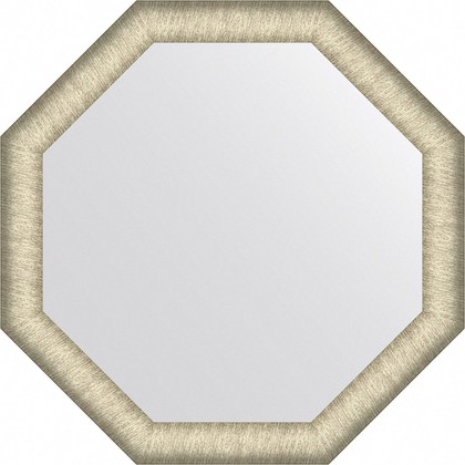 Зеркало Evoform Octagon 65x65, восьмиугольное, в багетной раме, брашированное серебро 59мм BY 7429