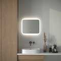 Зеркало с матированием и LED-подсветкой Defesto, 19W, 60x50см, ИК-выключатель, нейтральный белый свет DF 3803RH