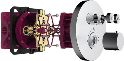 Термостат для душа AQUAme, встраиваемый, 2 потребителя, круглый, хром AQM8802CR