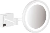 Зеркало косметическое Hansgrohe AddStoris, с LED подсветкой, матовый белый 41790700