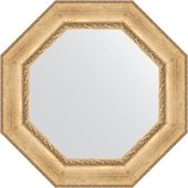 Зеркало Evoform Octagon 770x770 в багетной раме 120мм, состаренное серебро с орнаментом BY 7391