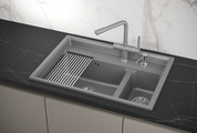 Кухонная мойка Granula Kitchen Space KS-7302, 730x510, накладная, кварц, Алюминиум 7302, АЛЮМИНИУМ
