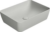 Раковина GSI Nubes 500, накладная, прямоугольная, Cenere серый матовый 9037PVC17
