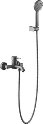 Смеситель для ванны Aquatek Европа, с душевым набором,оружейная сталь AQ1349BGM