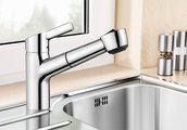 Смеситель кухонный для установки перед окном с выдвижным изливом, хром Blanco Elipso-S-F II 514911