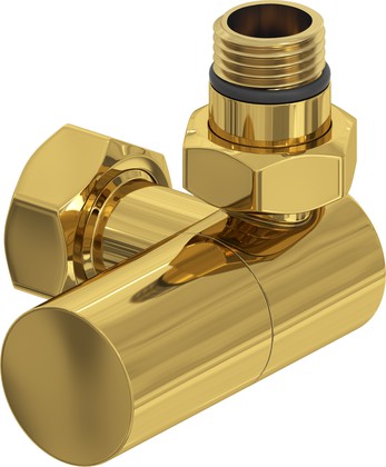 Вентиль Сунержа 3D правый Цилиндр G1/2"НРxG3/4"НГ, глянцевое золото 03-1403-1234