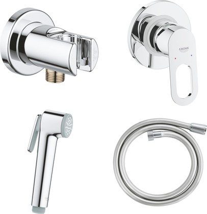 Смеситель с гигиеническим душем Grohe BauLoop встраиваемый, хром 129189