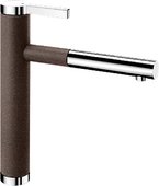 Смеситель кухонный однорычажный с выдвижным изливом, кофе / хром Blanco LINEE-S 518445