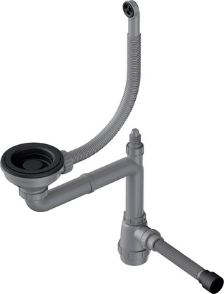 Сливная арматура для моек Omoikiri WK-1-R GB, с круглым переливом, графит 4956916