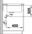 BLANCO SUBLINE 375-U Схема с размерами: вид сбоку