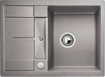 Кухонная мойка Blanco Metra 45S Compact, с крылом, с клапаном-автоматом, гранит, алюметаллик 519574