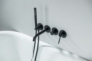 Смеситель для ванны Aquatek Европа встраиваемый на 4 отв., внешняя и скрытая часть, матовый чёрный AQ1344MB