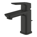 Смеситель для раковины Grohe Cubeo S-Size, рычажный донный клапан, матовый чёрный 1016942430