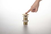 Сливной набор для раковины Aquatek, Push-open круг, без перелива, полированное золото AQ6003PG