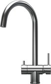 Смеситель кухонный Granula Kitchen Space KS-7104, с подключением к фильтру для питьевой воды, Сталь сатин 7104, СТАЛЬ САТИН